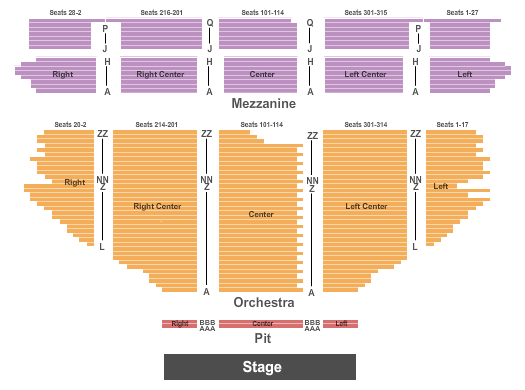 Hollywood Pantages Theatre Stereophonic Seating Chart